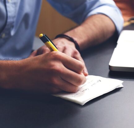 man met pen